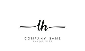 Handwriting signature style letter lh ylogo design in white background. pro vector. vector