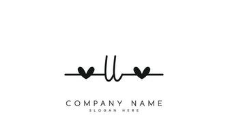 Handwriting signature style letter Ll L l logo design in white background. Pro vector