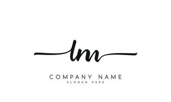 Handwriting signature style letter lm l m logo design in white background. pro vector