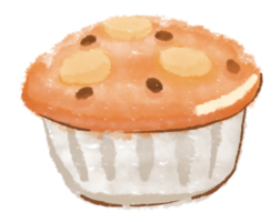 hand dragen muffin klistermärke illustration png