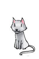 gattino cartone animato personaggio png illustrazione gesso stile