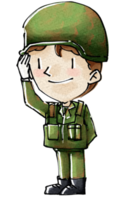 Children cartoon character officer PNG illustration chalk and watercolor style