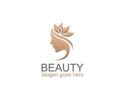 Beautiful natural woman logo template vector