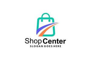 Abstract modern ecommerce logo design colorful gradient shopping bag logo template vector