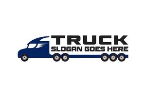 Trucking company logo, Semi trailer truck logo vector