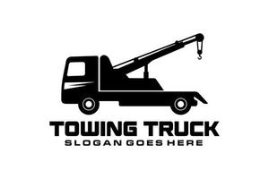 Towing truck service logo vector for transportation company. Heavy equipment template vector illustration for your brand.