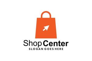 Bag shopping logo design vector