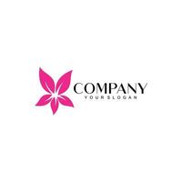 Flower logo design with creative beauty concept premium vector