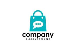 Bag shopping logo design vector