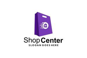 Gradient online shop logo design vector