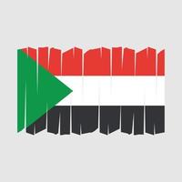 Sudan Flag Brush Vector