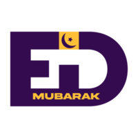 Eid Mubarak Logo Design Concept on a Transparent Background png