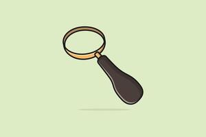 Round Shape Magnifying Glass vector illustration. Science and technology searching items icon concept. Device for research, analysis and search ideas. Render minimal transparent loupe search icon.