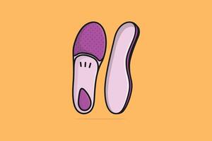 Comfortable Orthotics Shoe Insole Pair, Arch Supports vector illustration. Fashion object icon concept. Front and side view of insoles for a comfortable and healthy walk vector design with shadow.