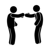 silhouette of people shaking hands and hugging, friendship vector