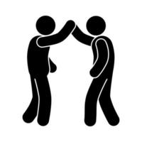 silhouette of people shaking hands and hugging, friendship vector