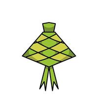 ketupat icon with modern flat style, ketupat design, ramadan and eid food vector