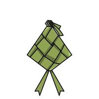 ketupat icono con moderno plano estilo, ketupat diseño, Ramadán y eid comida vector