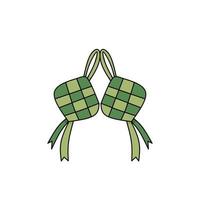 ketupat icono con moderno plano estilo, ketupat diseño, Ramadán y eid comida vector