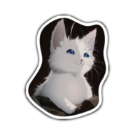 süße weiße Katze png