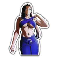 sexy anime in blauw png