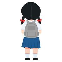 Cute thai student Girl With A Backpack vector