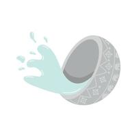 Silver bowl with splash icon vector