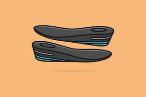 Comfortable Orthotics Single Shoe Insole in Cross Sign vector illustration. Fashion object icon concept. Insoles for a comfortable and healthy walk vector design with shadow on yellow background.