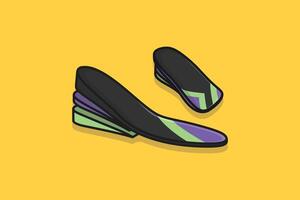 Comfortable Orthotics Single Shoe Insole in Cross Sign vector illustration. Fashion object icon concept. Insoles for a comfortable and healthy walk vector design with shadow on yellow background.