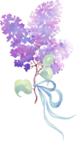 lila Blume Strauß. Aquarell Illustration. Handmalerei png