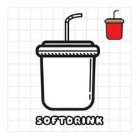 Children Coloring Book Object. Food Series - Soft Drink. vector
