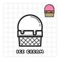 Children Coloring Book Object. Food Series - Ice Cream vector