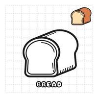 Children Coloring Book Object. Food Series - Bread vector