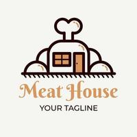 carne casa. forma combinación de pollo tambor palo y edificio. adecuado para culinario y restaurante logo inspiración. vector