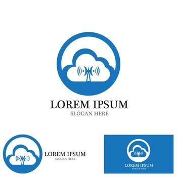 Cloud Techno Logo Vector Template