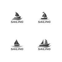 Sailing boat yacht logo vector illustration