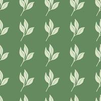Simple leaves Seamless pattern. Decorative forest leaf endless wallpaper. Organic background. vector