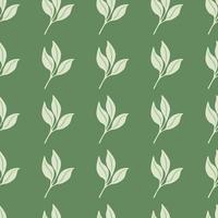 Simple leaves Seamless pattern. Decorative forest leaf endless wallpaper. Organic background. vector