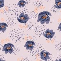 Romantic flower seamless pattern. Elegant floral endless background. Abstract stylized botanical illustration. vector