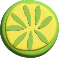 Lime green 3d illustration plasticine. png