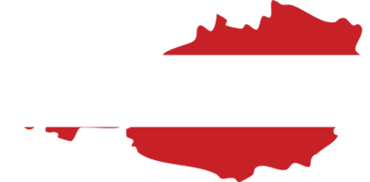 Austria map with national flag. png