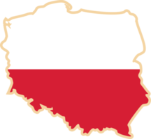 Poland map with national flag sticker. png