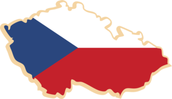 Czech republic map with national flag sticker. png