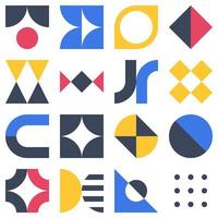 Abstract bauhaus elements shapes in modern geometric style vector