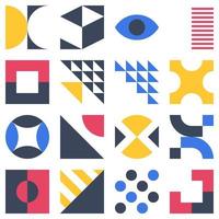 Abstract bauhaus elements shapes in modern geometric style vector