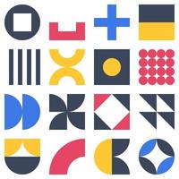 Geometric Bauhaus elements shapes in retro style vector