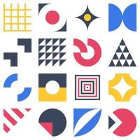 Abstract bauhaus elements shapes in modern geometric style vector