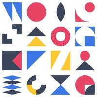 Geometric Bauhaus elements shapes in retro style vector