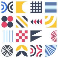 Geometric Bauhaus elements shapes in retro style vector