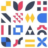 Geometric Bauhaus elements shapes in retro style vector